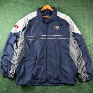 Dunbrooke Jacket Mens XL Navy Blue Good St. Louis Rams Windbreaker SI Logo